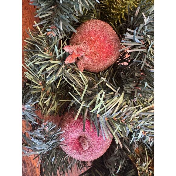 Handmade 19” Wreath: Pears, Apples, Fruit, Gold Baubles Wire Back - Picture 4 of 7